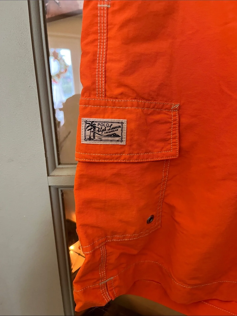 Polo by Ralph Lauren Black & Orange Men’s Swim Board Shorts